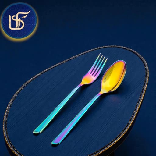 سرویس قاشق و چنگال هفت رنگ یونیک مدل ناخنی — تصویر ۶