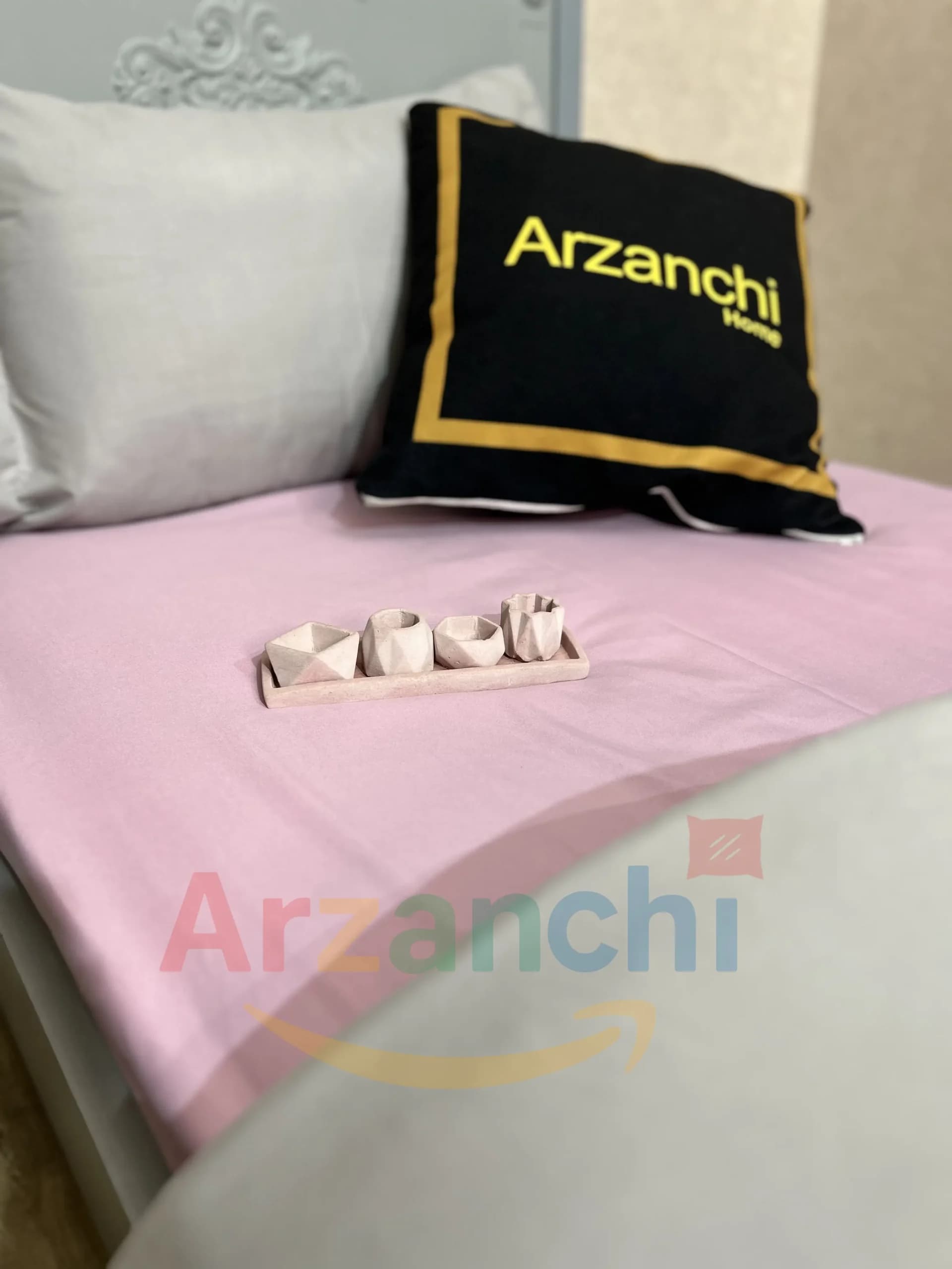 روتختی ساده طوسی و صورتی کد S690 ارزانچی — تصویر ۴