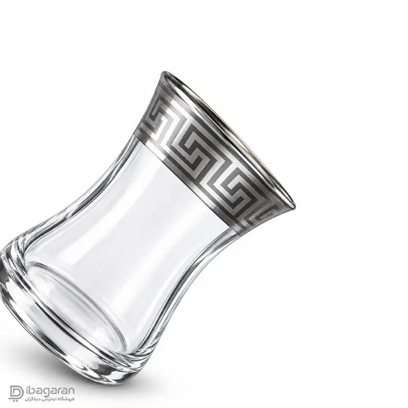 استکان کمر باریک و نعلبکی بلور کاوه طرح ورساچه — تصویر ۵