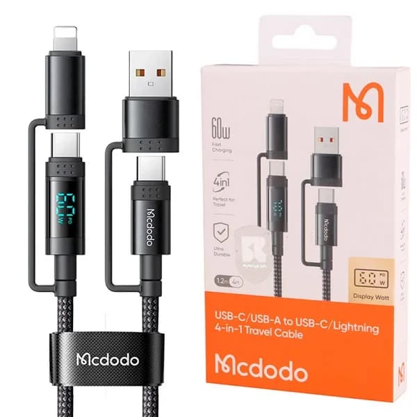 کابل چند کاره مک دودو Mcdodo CA-199 طول 1.2 متر توان 60 وات اصلی — تصویر ۳