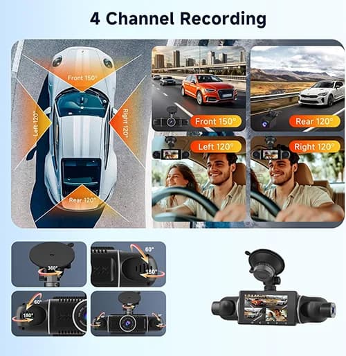 دوربین ثبت وقایع خودرو 4 لنزه 360 درجه وای فای دار Black Box M2 — تصویر ۸