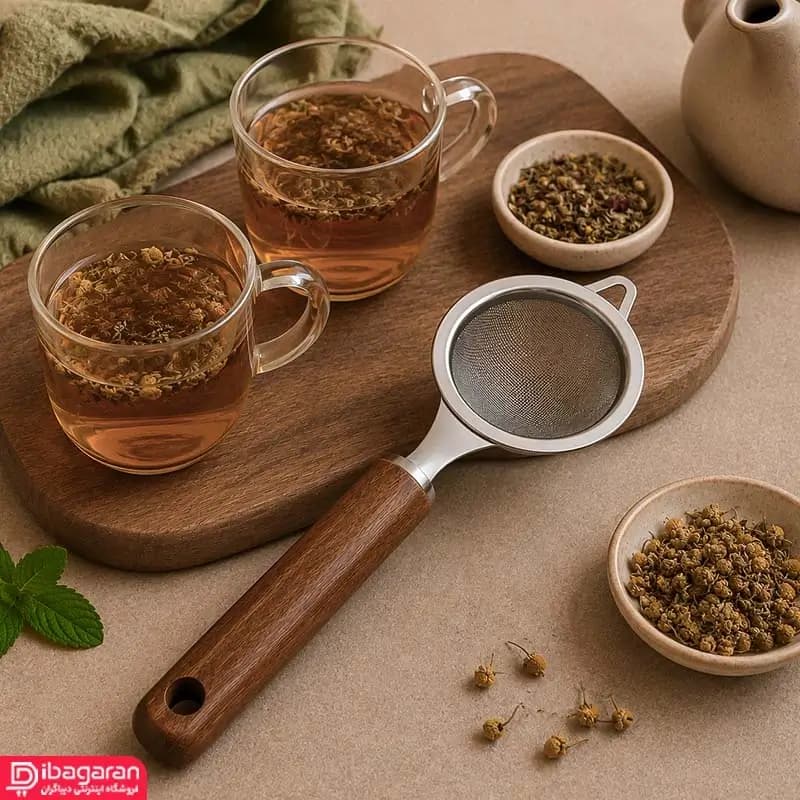 چای صاف کن استیل دسته چوبی ریما مدل 13231 — تصویر ۶