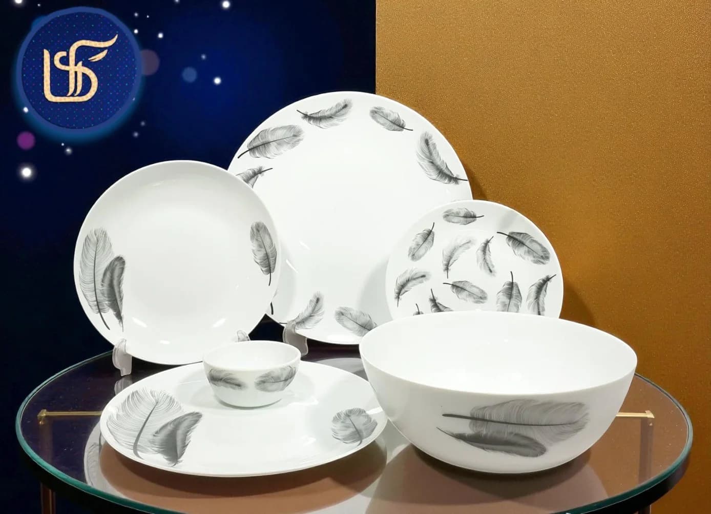 سرویس غذا خوری 26 پارچه آیروپال مدل رایا خاکستری