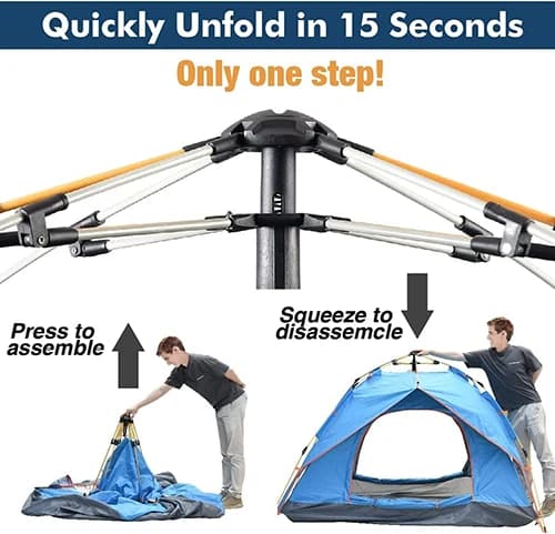 چادر مسافرتی اتوماتیک 4 نفره سایبانشو مدل TENT4P — تصویر ۳