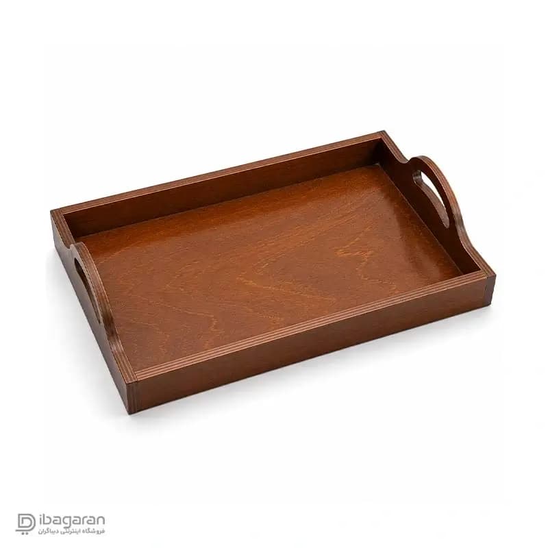 سینی تمام چوب ساده دسته کج ایندو وود — تصویر ۵
