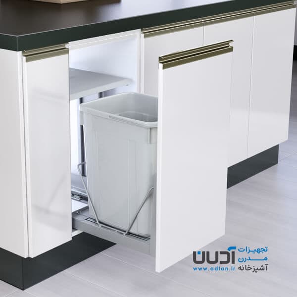 سطل زباله بزرگ ریل کف تاندم تک مخزنه (36 لیتری) – زانکو — تصویر ۲