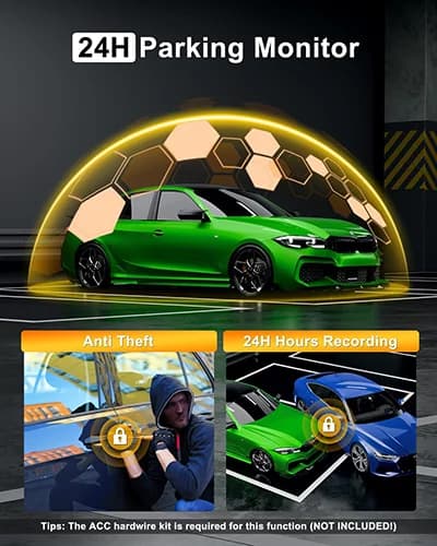 دوربین ثبت وقایع خودرو 2 لنزه 4K وای فای دار wifi مدل Dash Cam L36 DVR — تصویر ۵
