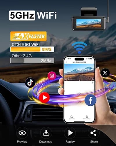 دوربین ثبت وقایع خودرو 2 لنزه 4K وای فای دار wifi مدل Dash Cam L36 DVR — تصویر ۷