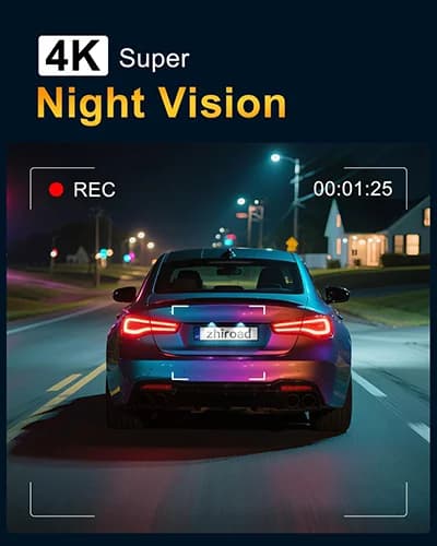 دوربین ثبت وقایع خودرو 2 لنزه 4K وای فای دار wifi مدل Dash Cam L36 DVR — تصویر ۴