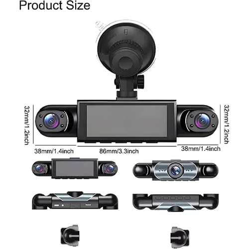 دوربین ثبت وقایع خودرو 4 لنزه بلک باکس مدل 4channels dash cam — تصویر ۶
