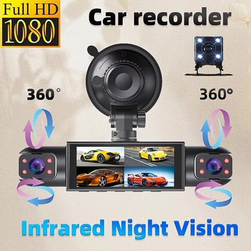 دوربین ثبت وقایع خودرو 4 لنزه بلک باکس مدل 4channels dash cam — تصویر ۳