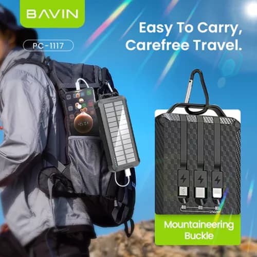 پاور بانک خورشیدی باوین ظرفیت 10000 میلیآمپر مدل BAVIN Y-PC1117 — تصویر ۶
