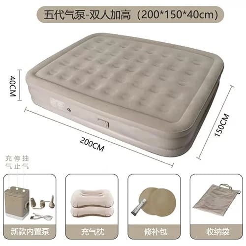 تشک بادی دو نفره با پمپ باد سرخود مدل – Double air mattress with air pump N2026