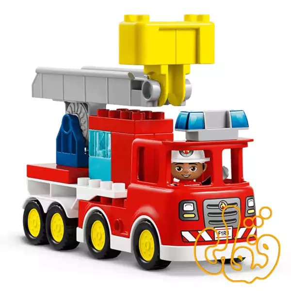 ساختنی لگو داپلو ماشین آتش نشانی با شلنگ و آتش نشان Fire Truck with Hose and Firefighter 10473 — تصویر ۳