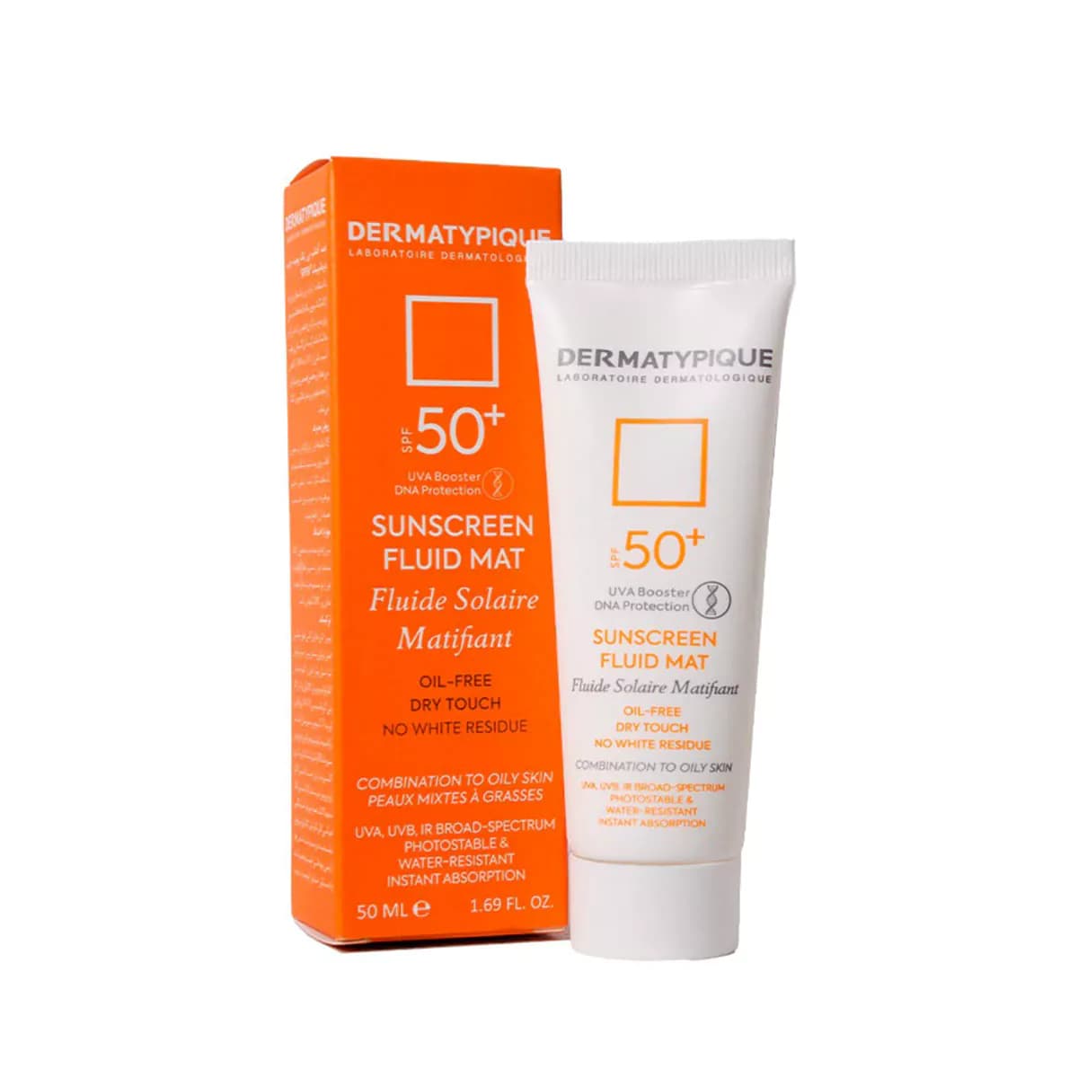 فلوئید ضد آفتاب بی رنگ پوست چرب درماتیپیک SPF50 — تصویر ۶