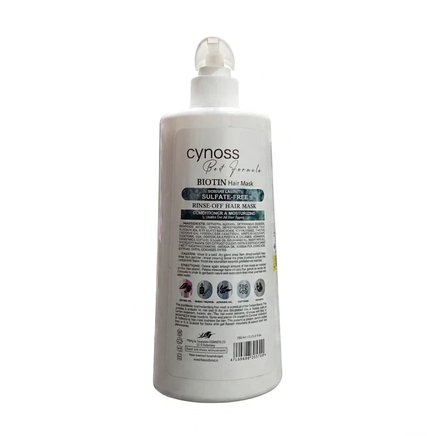 ماسک مو نرم کننده و مرطوب کننده سینوس 750 میل مدل Cynoss Biotin — تصویر ۲