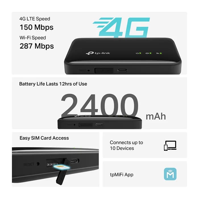 مودم 4G LTE قابل حمل تی پی لینک مدل M7005 — تصویر ۴