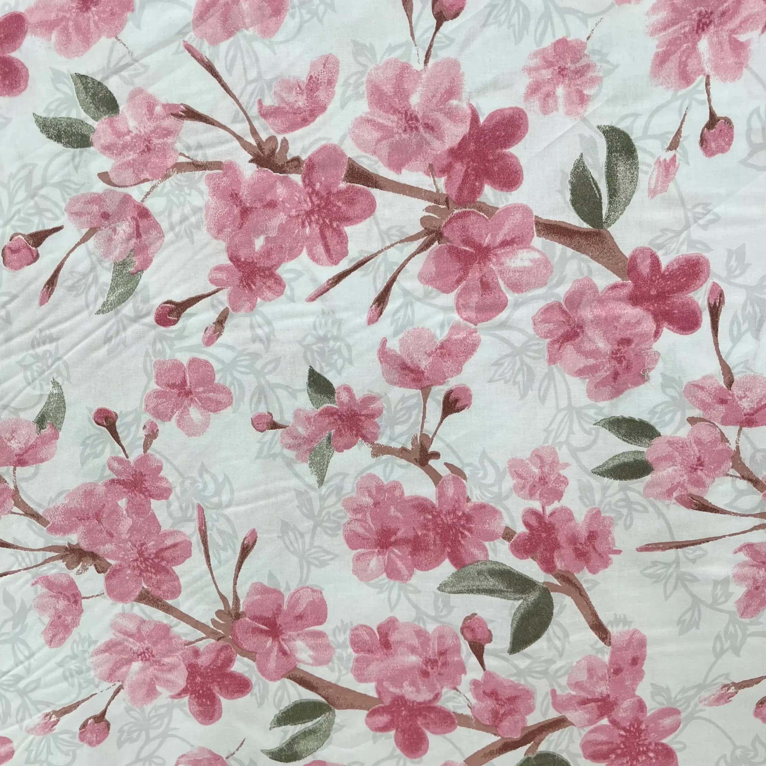 پارچه ملحفهای طرح شکوفه بهاری عرض 240 — تصویر ۳