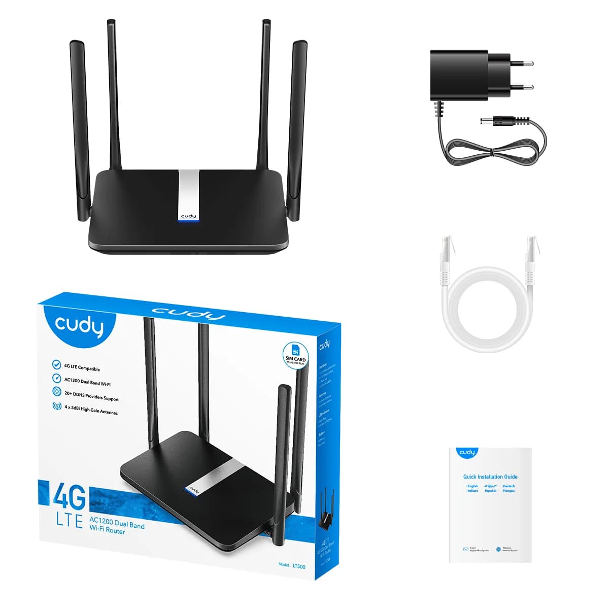 مودم روتر 4G LTE بی سیم N300 CUDY مدل LT500 — تصویر ۳