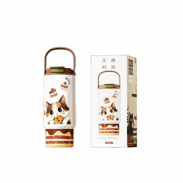تراول ماگ دیلر طرح گربه 920 میلیلیتر مدل D9402 |فلاسک DILLER — تصویر ۳