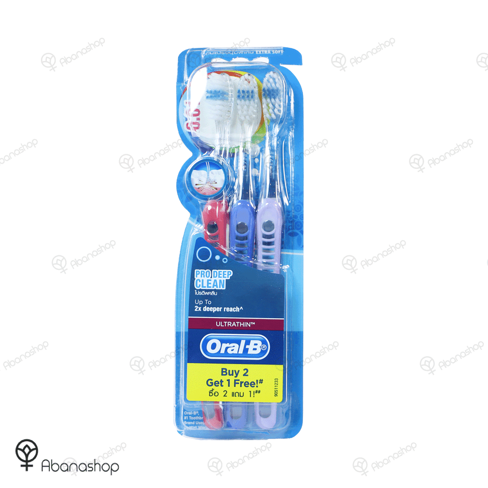 مسواک اورال بی سری ULTRATHIN مدل PRO DEEP CLEAN با برس خیلی نرم Oral B بسته 3 عددی — تصویر ۲