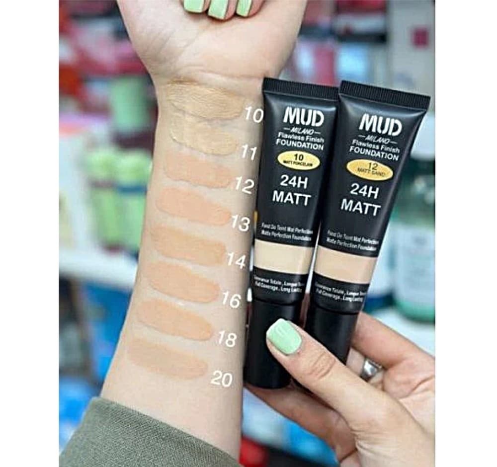 کرم پودر مات MUD Milano مدل Flawless Finish – ماندگاری 24 ساعته — تصویر ۴