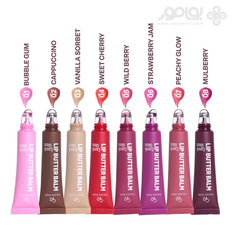 بالم لب تیوبی گلدن رز CARE & GLOSS شماره 03 رنگ VANILLA SORBET — تصویر ۶