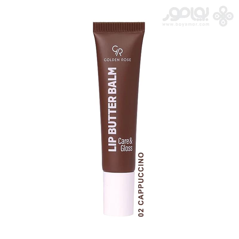 بالم لب تیوبی گلدن رز CARE & GLOSS شماره 02 رنگ CAPPUCCINO