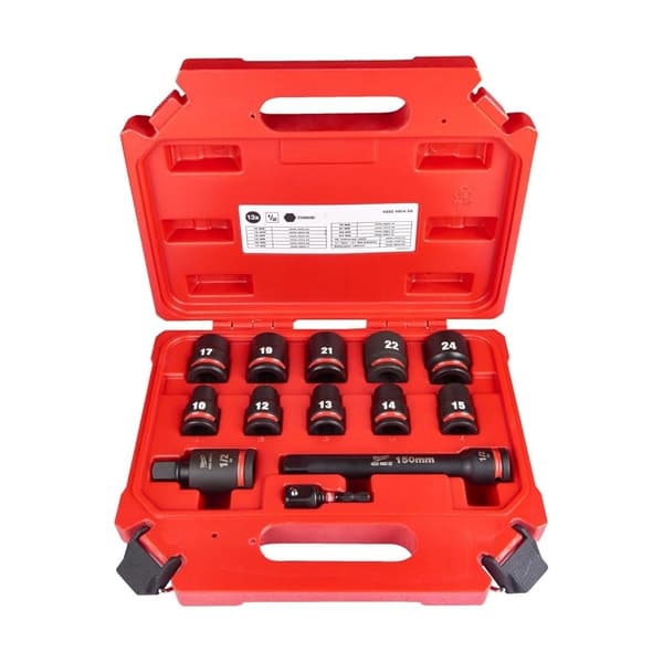 مجموعه ۱۳ عددی آچار بکس میلواکی Milwaukee SHOCKWAVE Impact Socket Set – 1/2′ IMPACT SOCKET SET STD-13PC – MILWAUKEE – 4932480456 — تصویر ۲