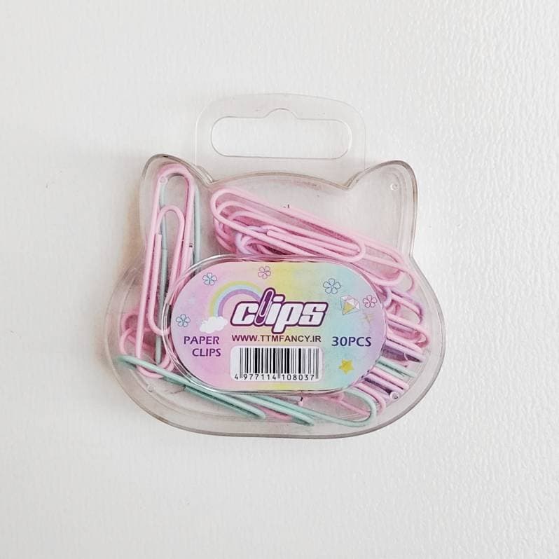 ☆♡گیره کاغذ رنگ پاستلی 50 mm بسته 30 عددی – 8037 کلیپس