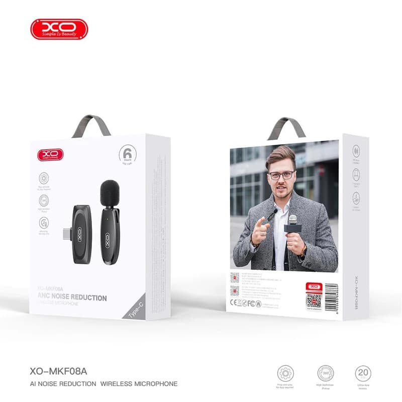 میکروفون یقه ای بی سیم تایپ سی ایکس او MKF08A — تصویر ۸