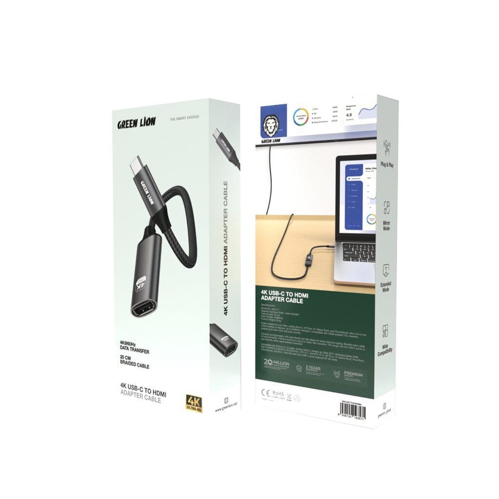 کابل آداپتور USB-C به HDMI گرین لاین 4K مدل GN4KCTHDMI