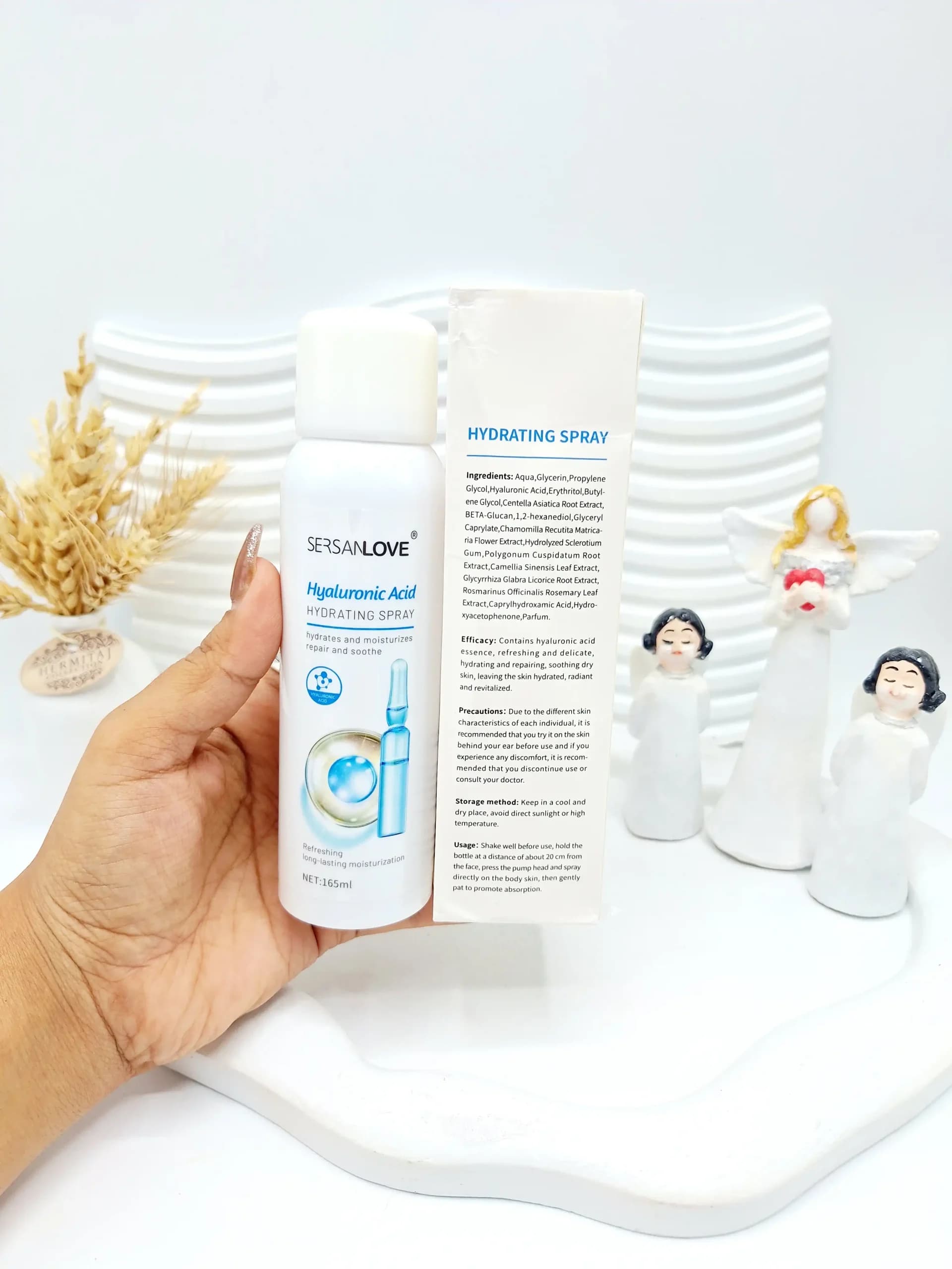 اسپری آبرسان و مرطوب کننده صورت هیالورونیک اسید سرسان لاو SERSANLOVE حجم 165 میل — تصویر ۲