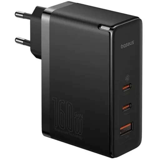 شارژر دیواری 160 وات باسئوس مدل Baseus GaN5 Pro به همراه کابل USB-C با گارانتی 24 ماهه شرکتی