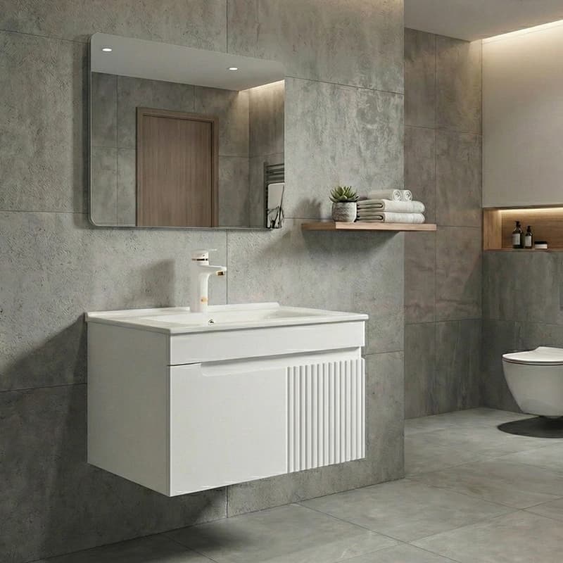 ست کابینت و روشویی دیواری دلفین مدل Flat-6040 | سفید | گارانتی اصالت و سلامت فیزیکی کالا — تصویر ۸