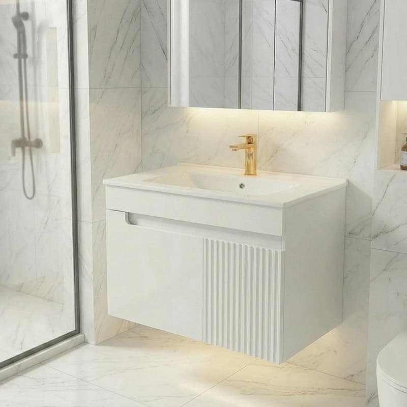 ست کابینت و روشویی دیواری دلفین مدل Flat-7040 | سفید | گارانتی اصالت و سلامت فیزیکی کالا — تصویر ۴