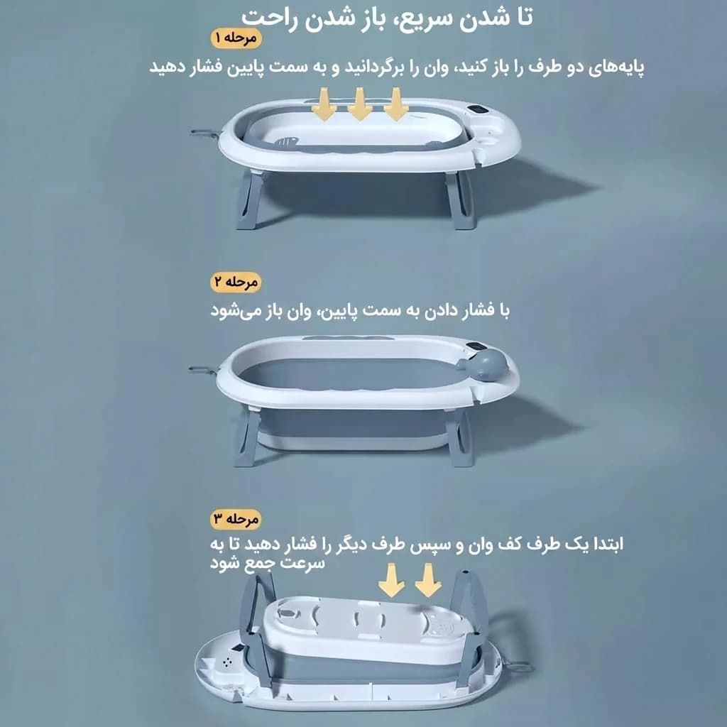 وان حمام کودک جمعشو پایهدار Ocean Bathtub مدل AST590 — تصویر ۸
