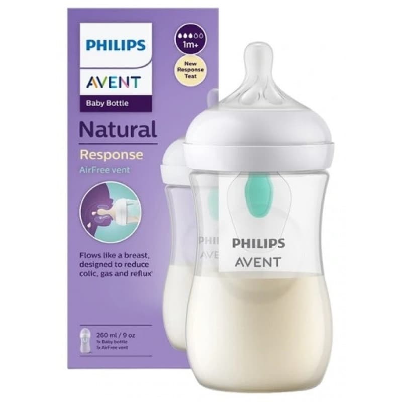 شیشه شیر نچرال ۲۶۰ میلی لیترهمراه با سوپاپ Airfree فیلیپس اونت PHILIPS AVENT سری Response مدل SCY673/01 — تصویر ۲