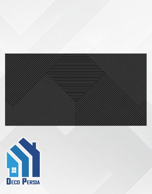 کاشی خاکسفید فخار 60×120 طرح مونوکالر استراکچر مشکی مات