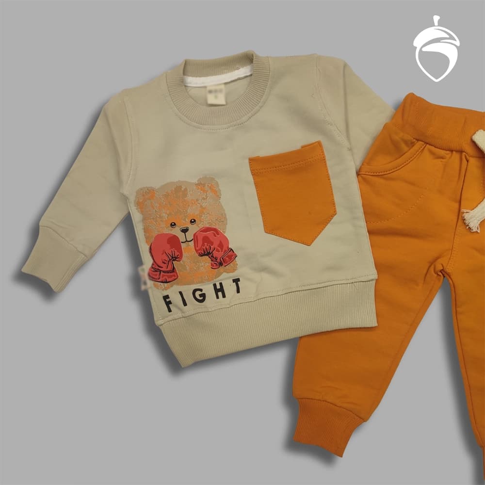 بلوز شلوار پسرانه دخترانه نقلی Orange bear — تصویر ۲