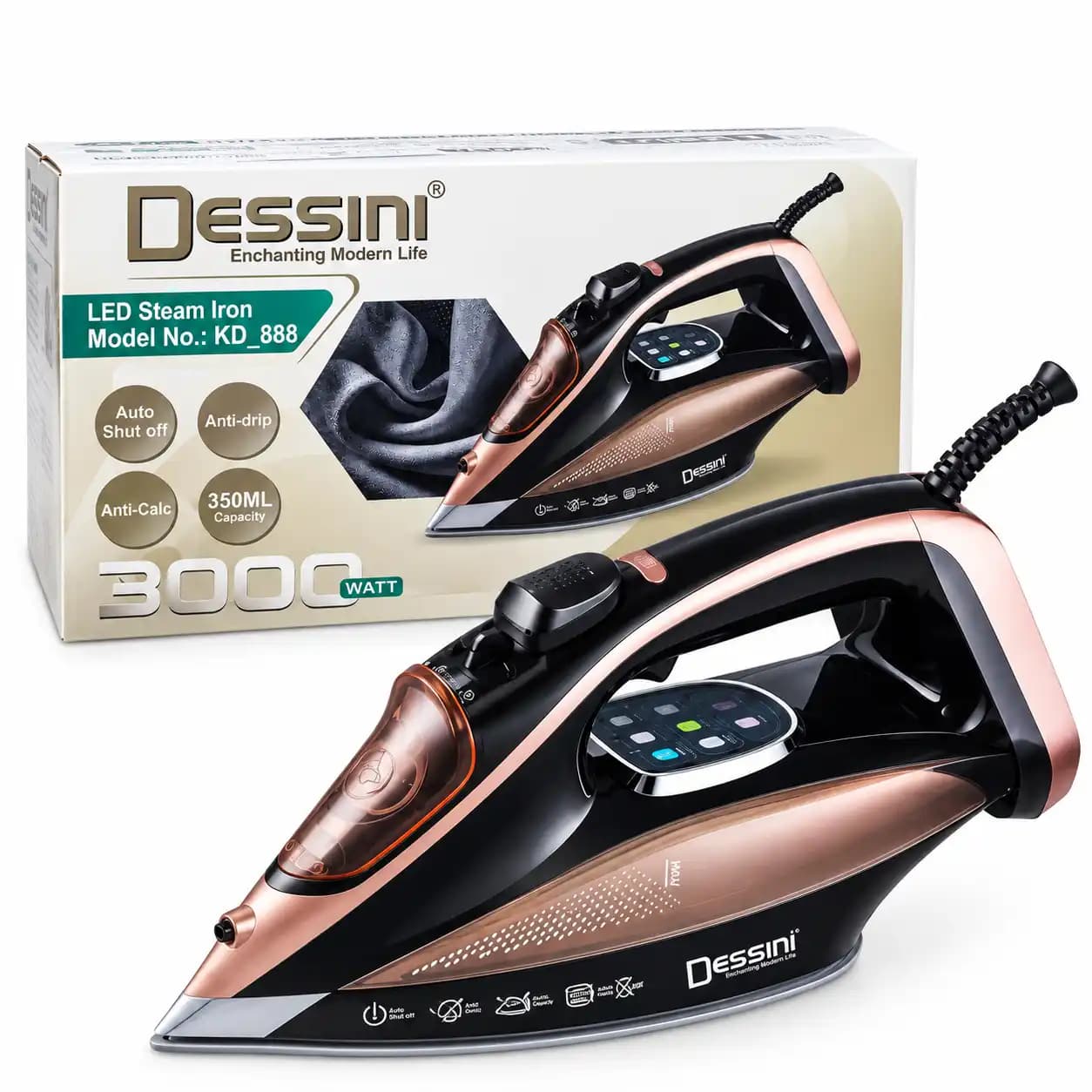 اتو بخار دسینی مدل KD-888 LED — تصویر ۳