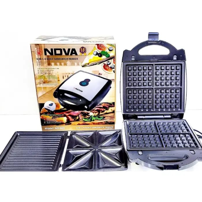 ساندویچ ساز سه کاره ندوا NDVA sandwich maker مدل ND-663 — تصویر ۲