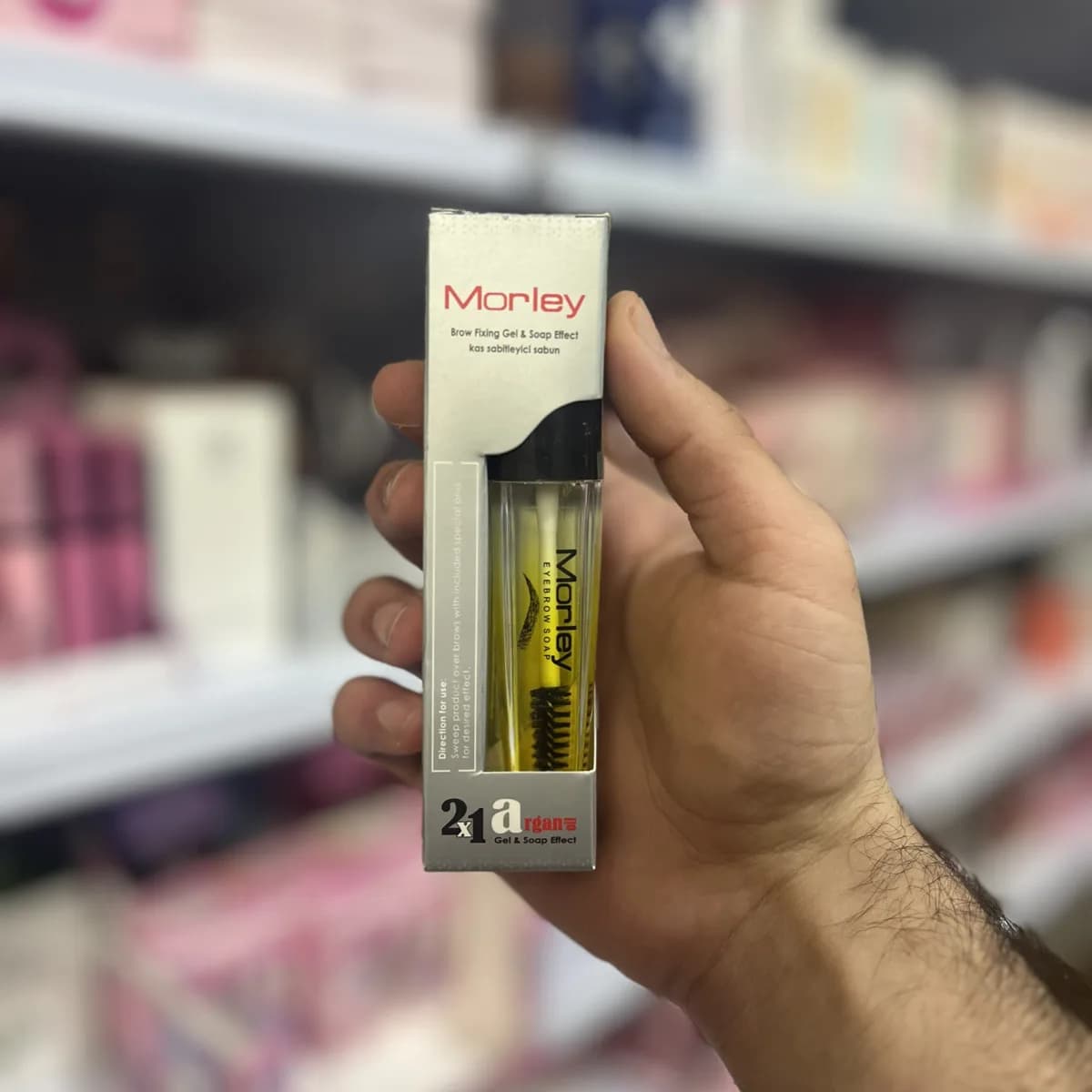 ژل ابرو مورلی Morley آرگان دار مدل 2×1 ژل و صابون اصل ترکیه — تصویر ۲