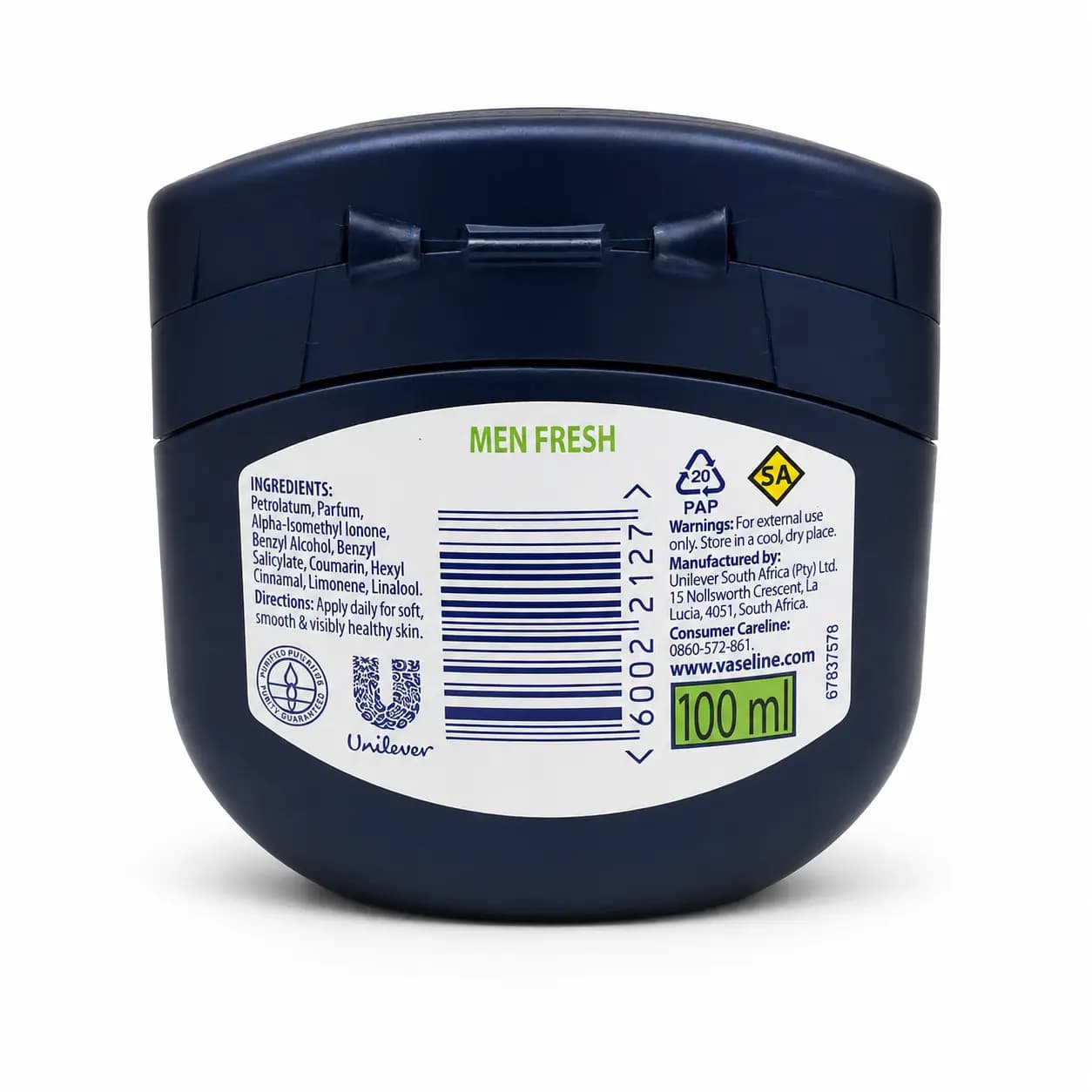 وازلین بلو سیل مردانه Vaseline مدل Men Fresh حجم 100 میل — تصویر ۳