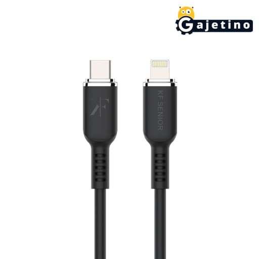 کابل شارژ تایپ سی به لایتنینگ کی اف سنیور مدل KF Senior S90 Type-C to Lightning Cable | گجتینو