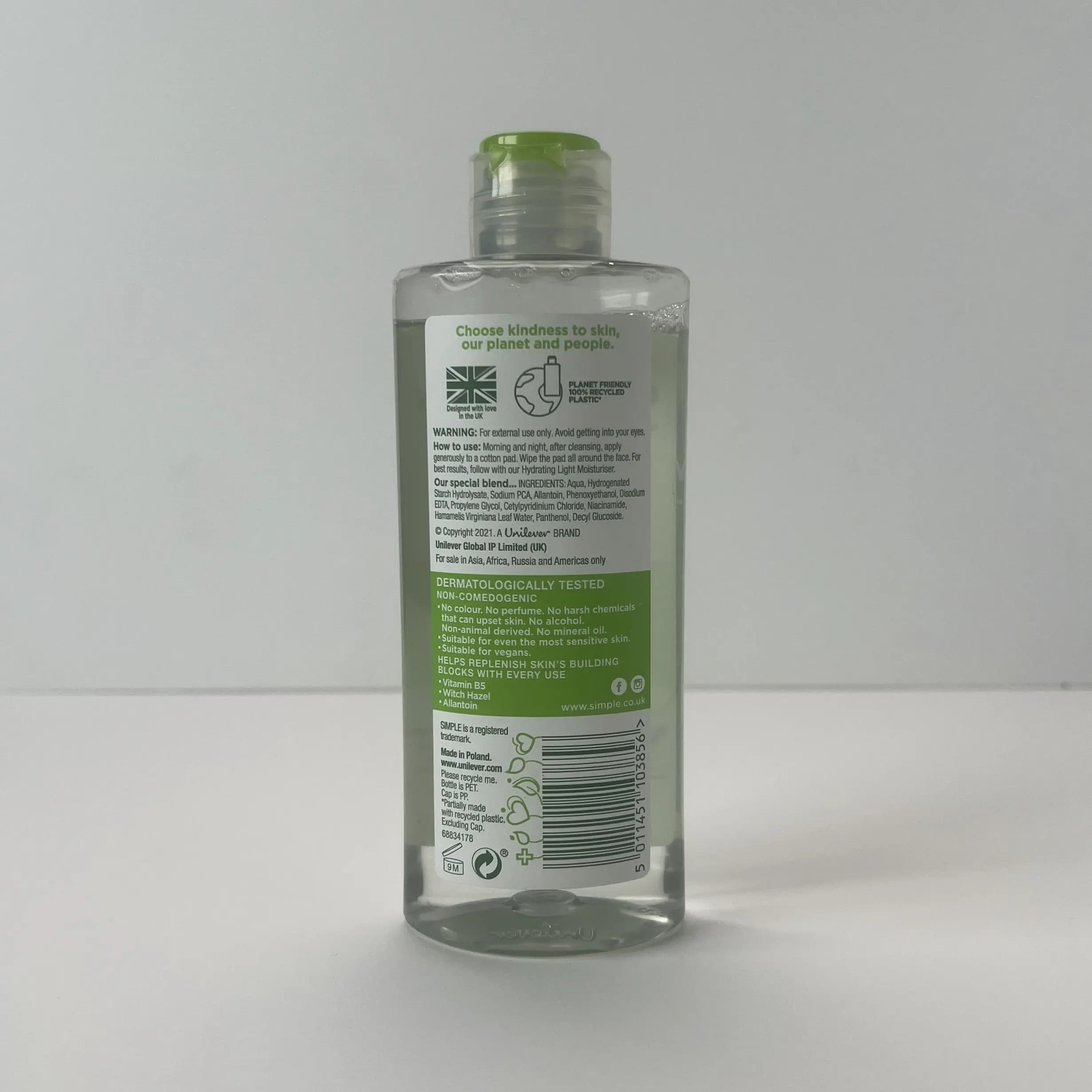 تونر تسکین دهنده سیمپل اصل (مدل Soothing) — تصویر ۲