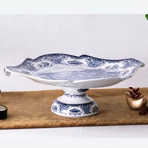 شیرینی خوری پایه دار چینی باواریا طرح آکسفورد ابی رزواتر کد 822 — تصویر ۴
