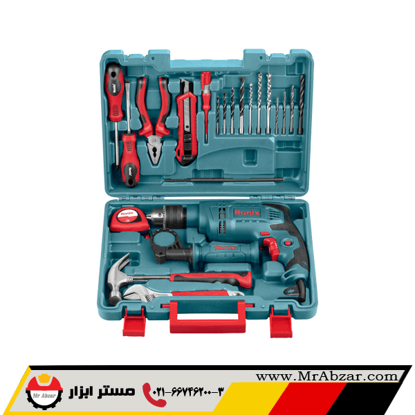 کیت کامل دریل چکشی 650 وات رونیکس RS-0001 — تصویر ۲