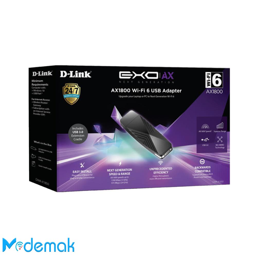 کارت شبکه USB بی سیم دی لینک D-Link DWA-X1850 AX1800 — تصویر ۴