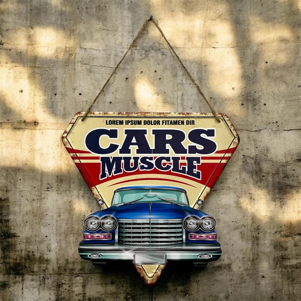 تابلو فلزی برجسته طرح Cars Muscle